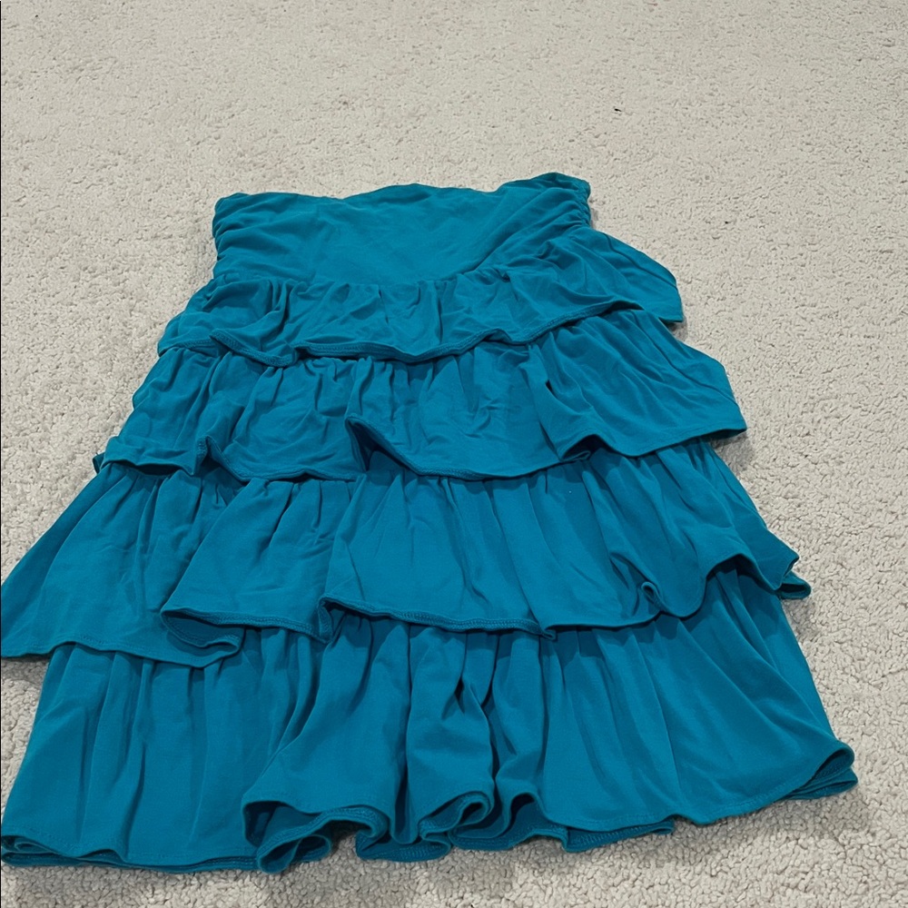 J. Crew Vibrant Blue Ruffle dress cotton